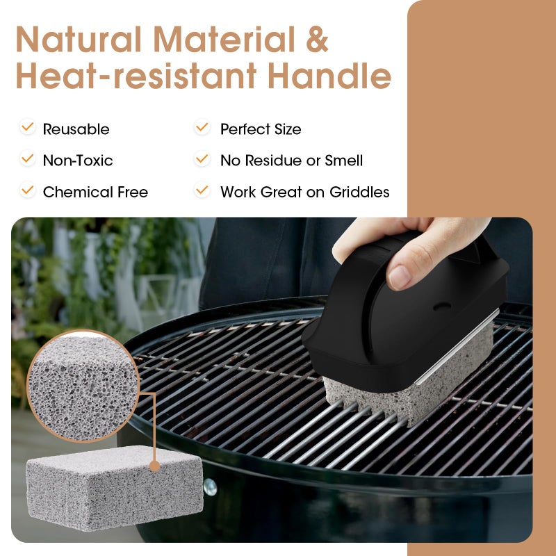 AWEASROY Heavy Duty Grill Cleaner  Grill Cleaning Bricks with Handle  Pumice Griddle Cleaning Stone Removing Stains for BBQ  Swimming Pool  Sink(4 Pack) - Image 2